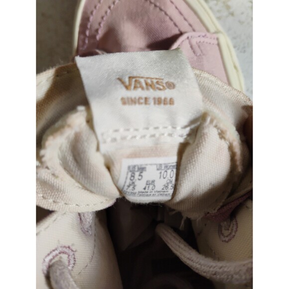 Vans Pink Embroidered Hemp Eco Theory SK8 High Top Sneakers Size 8.5 - Picture 12 of 12